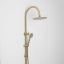 Gooseneck Combination Shower + Round Sprayer Brushed Brass