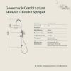 Gooseneck Combination Shower + Round Sprayer Brushed Brass