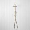 Gooseneck Combination Shower + Round Sprayer Warm Brushed Nickel