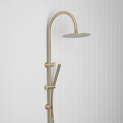 Gooseneck Combination Shower + Straight Sprayer Warm Brushed Nickel