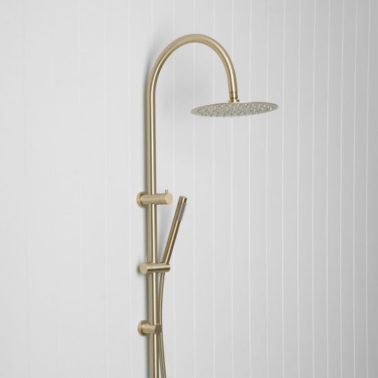 Gooseneck Combination Shower + Straight Sprayer Warm Brushed Nickel