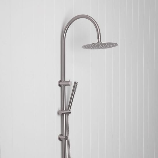 Gooseneck Combination Shower + Straight Sprayer Stainless Steel