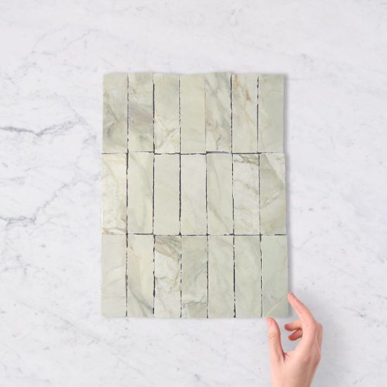 Castle Cove Subway Green Marble Look Matte Tile