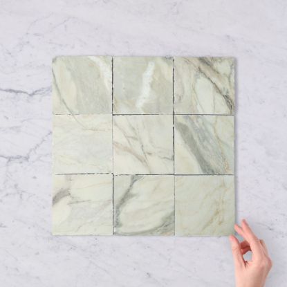Castle Cove Square Green Marble Look Matte Tile