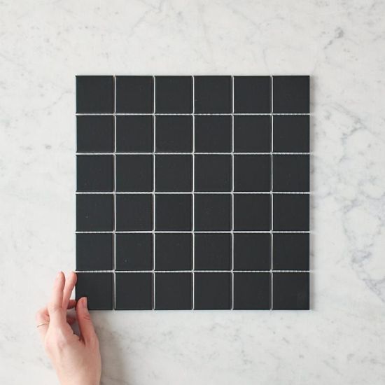 Haddon Black Matte Medium Square Tile