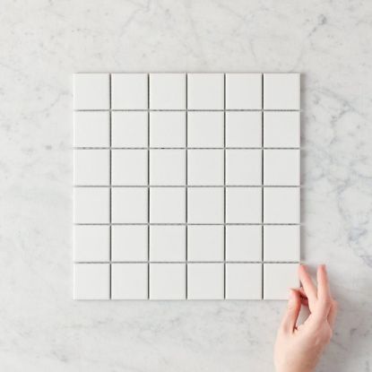 Haddon White Matte Medium Square Tile
