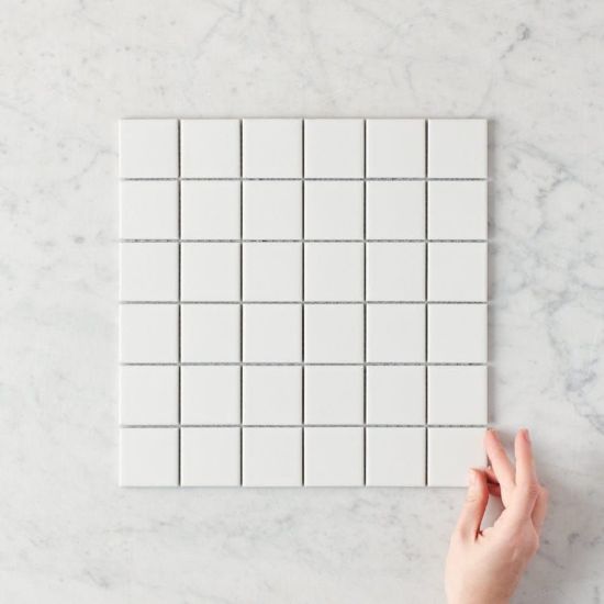 Haddon White Matte Medium Square Tile