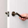 Melbourne Door Handle with Lock Antique Brass