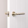 Melbourne Door Handle with Lock Warm Brushed Nickel
