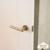 Melbourne Door Handle with Lock Warm Brushed Nickel