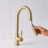 Melbourne Dual Function Pullout Kitchen Mixer Brushed Brass