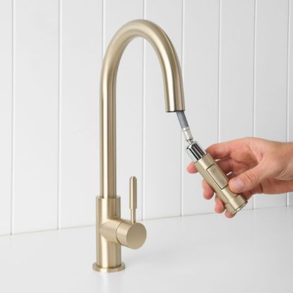 Melbourne Dual Function Pullout Kitchen Mixer Warm Brushed Nickel