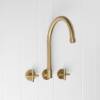 Melbourne Swivel Spout + Cross Taps Brushed Brass