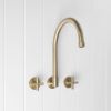Melbourne Swivel Spout + Cross Taps Warm Brushed Nickel
