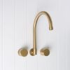 Melbourne Swivel Spout + Round Taps Brushed Brass