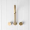 Melbourne Swivel Spout + Round Taps Brushed Brass