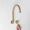 Melbourne Swivel Spout + Wall Mixer Brushed Brass