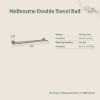 Melbourne Double Towel Rail 600mm Warm Brushed Nickel