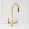 Melbourne Twin Tap Kitchen Mixer Warm Brushed Nickel
