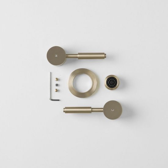 Melbourne Twin Taps Trim Kit Warm Brushed Nickel