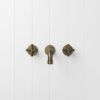 Melbourne Wall Spout + Cross Taps Antique Brass