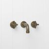 Melbourne Wall Spout + Cross Taps Antique Brass