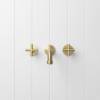 Melbourne Wall Spout + Cross Taps Warm Brushed Nickel