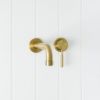 Melbourne Wall Spout + Mixer Brushed Brass
