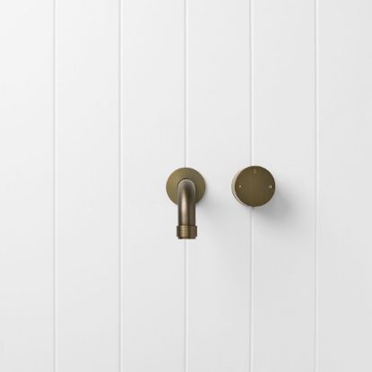 Melbourne Wall Spout + Progressive Mixer Antique Brass