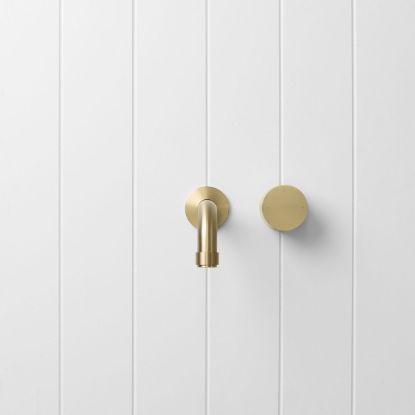 Melbourne Wall Spout +Progressive Mixer Warm Brushed Nickel