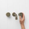 Melbourne Wall Spout + Round Taps Antique Brass