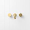 Melbourne Wall Spout + Round Taps Brushed Brass
