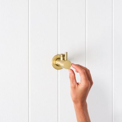 Mini Cistern Stop Brushed Brass