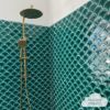 Coral Bay Gloss Teal Fish Scale Tile