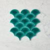 Coral Bay Gloss Teal Fish Scale Tile