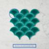 Coral Bay Gloss Teal Fish Scale Tile