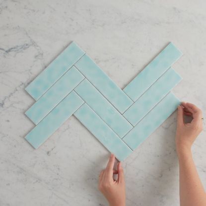 Newport Gloss Mini Subway Duck Egg Blue Tile