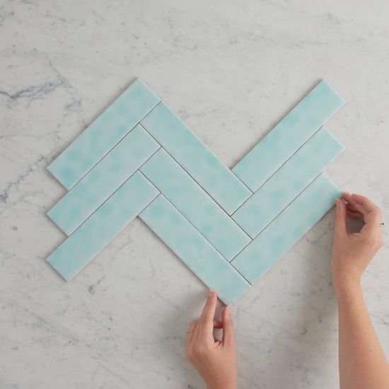 Newport Gloss Mini Subway Duck Egg Blue Tile
