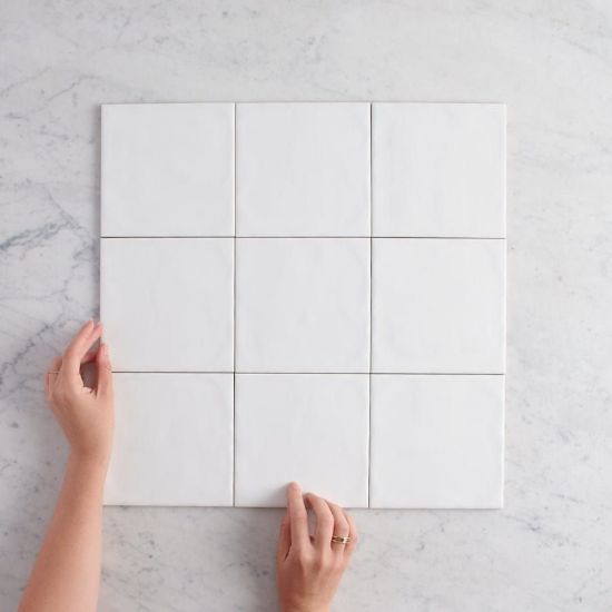Newport Matte Large Square White Tile