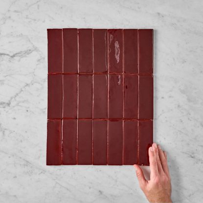Noosa Gloss Zellige Burgundy Subway Tile