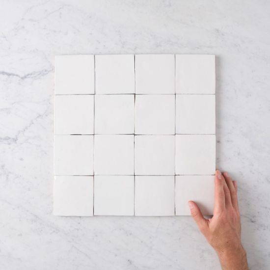 Noosa Gloss Zellige White Square Tile