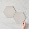 Ocean Beach White Encaustic Look Hexagon Tile