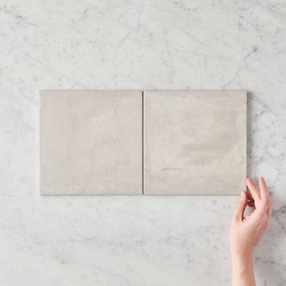 Ocean Beach White Encaustic Look Square Tile