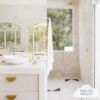 Ocean Beach White Encaustic Look Square Tile