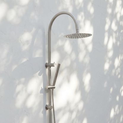 Outdoor Gooseneck Combination Shower Stainless Steel