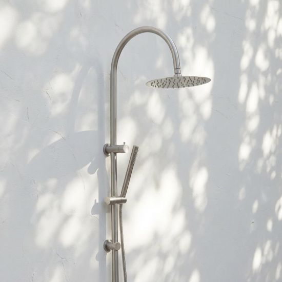 Outdoor Gooseneck Combination Shower Stainless Steel
