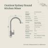 Outdoor Sydney Round Kitchen Mixer Stainless Steel