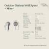 Outdoor Sydney Wall Spout + Mixer Stainless Steel