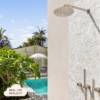 Outdoor Wall Shower Arm and Head Stainless Steel