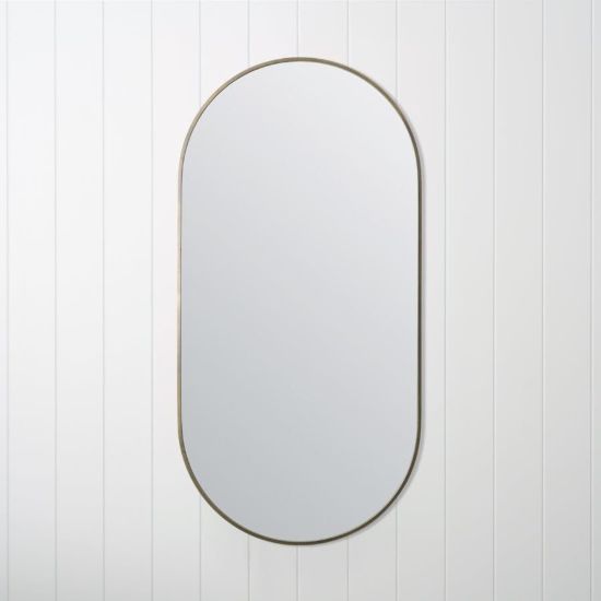 Oval Mirror Antique Brass